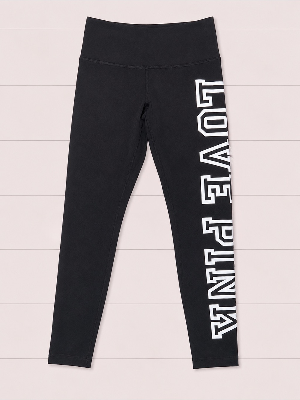 PINK Victoria's Secret Black Leggings with White Side Logo